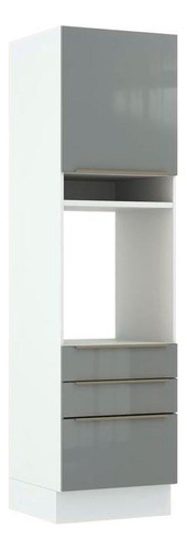 Torre Quente Madesa Lux 60 Cm 1 Porta 3 Gavetas Branco/cinza