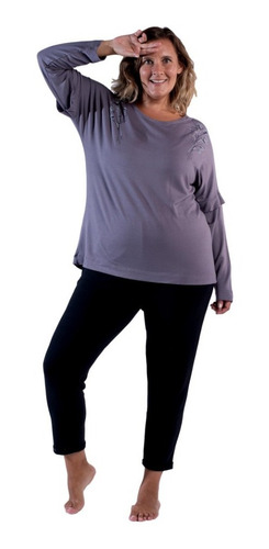 Remera Pantalon Kira Conjunto Invierno Mujer Mora Z404