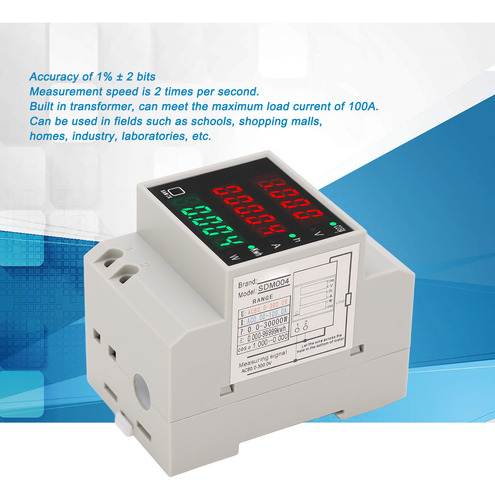 Medidor De Voltaje Ac 80-300v 100a Din Rail Power Digital