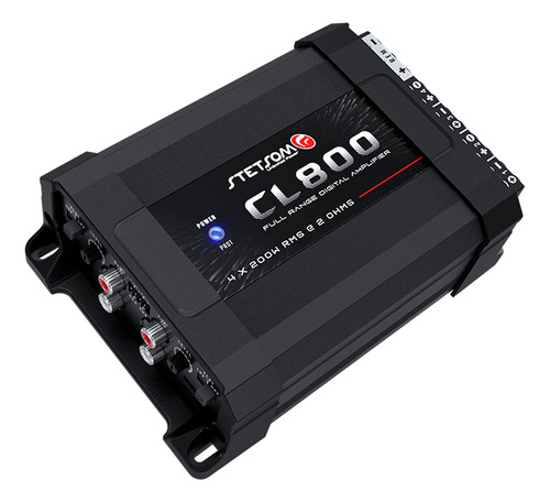 Modulo Stetsom Amplificador 800x4 2 Ohms Dissipação Térmica Top Frequência 10hz A 20khz Entrada Rca E Fio Stereo Automotivo 4ch 2 Ohms - Pode Bridge 4ohms 2ch Atende Subwoofers, Woofers, Drive E Tuita