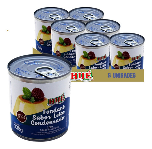 Fondant Sabor Leite Condensado Zero Hué 335g (6 Latas)