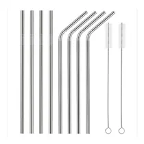 Comprar Set 8 Popotes Acero Inox Ecológicos Lavables 30 Y 20 Oz