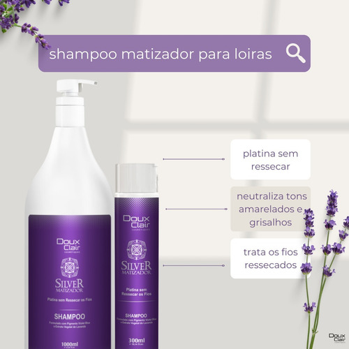 Kit Shapoo Silver Matizador Cabelogrisalho Platinado Doux Cl