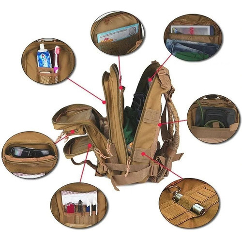 Mochila táctica militar grande, impermeable, reforzada, de 80 litros, color camuflaje, M1