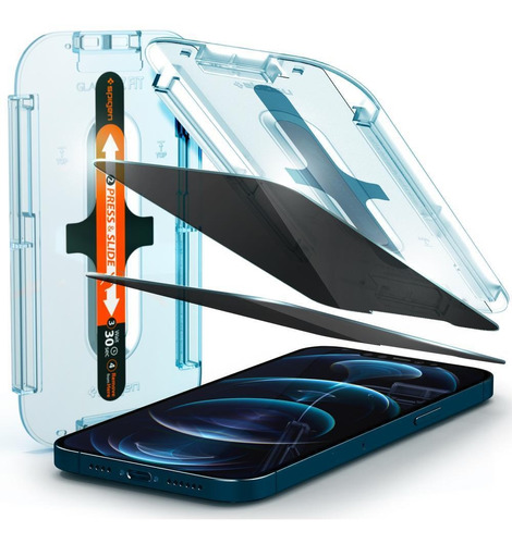 Mica Vidrio Anti Espia Spigen iPhone 12 Pro Max (2 Und) Usa