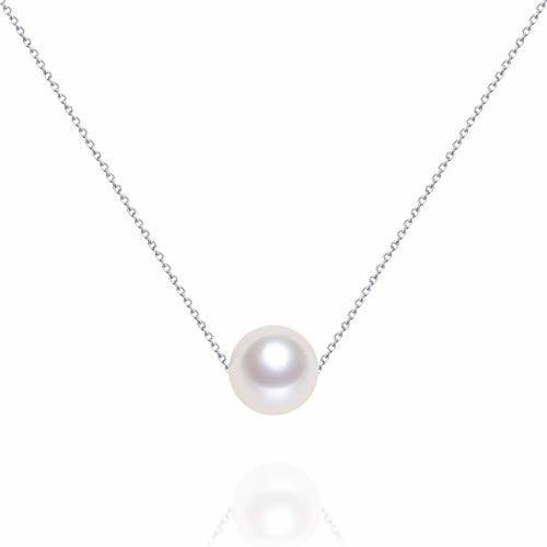 Collar - Aaaa Single Floating Pendant Pearl Necklace Freshwa