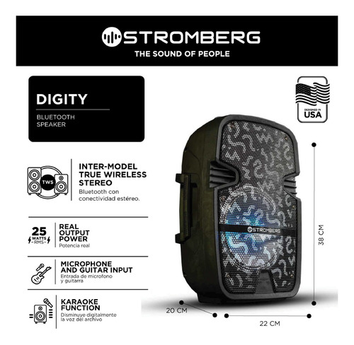 Imagen 2 de 7 de Parlante Portatil | Stromberg Carlson Sc10digit02 25w Litio