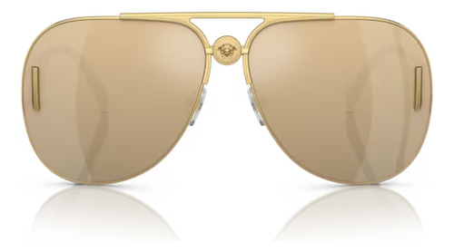 Gafas de sol Versace VE2255 100203 63 con montura dorada y negra, varilla dorada y dorada, espejo, diseño de piloto