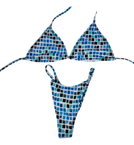 Bikinito Lashkmi Blue Square Para Playa, Alberca O Poses