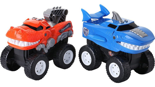 Dinosaur Monster Trucks  Juego De 2 Camiones Para Niño...