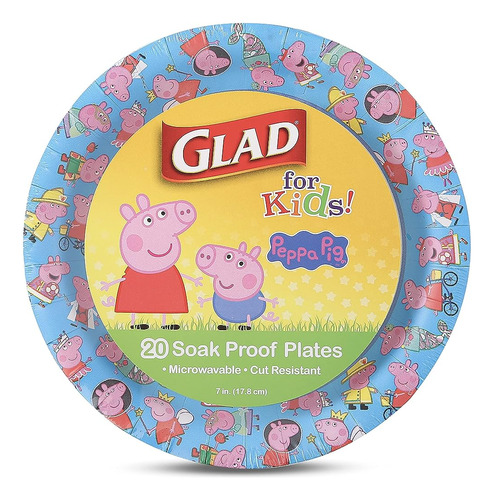 Glad For Kids 7 Inch Peppa Pig I Can Be Anything Paper Plate