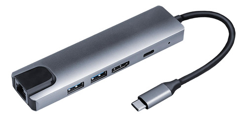 5 En 1 Usb Tipo C Hub 4k Usb 3,0 De Carga Rápida Hub