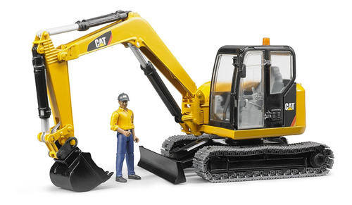 Bruder Toys Cat Mini Excavadora Con Vehiculo De Trabajo