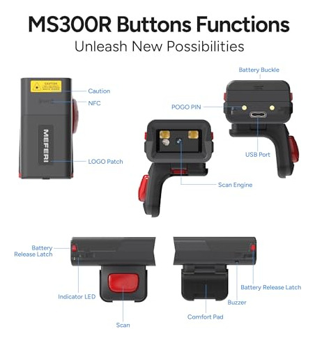 Meferi Ms300r: Escner Bluetooth 1000 Mah Con Guante