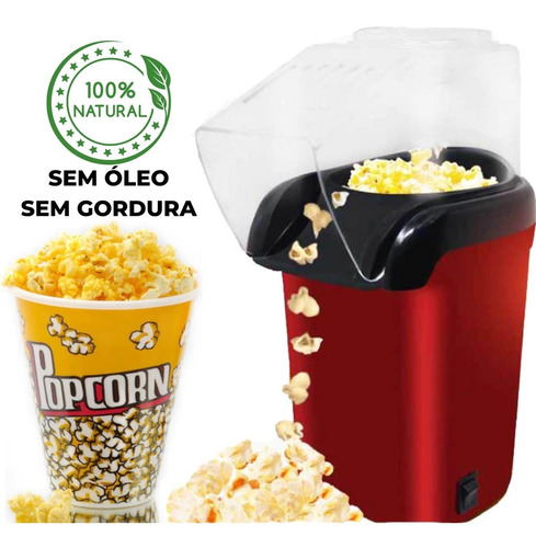 Pipoqueira Elétrica Derrete Manteiga Popcorn Sem Oleo 110v Cor Vermelho 127V