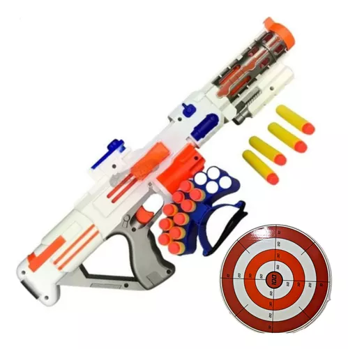 NERF - Grande arma de brinquedo . Funcionando. Med.: 43 X 16 cm . PREÇO NA