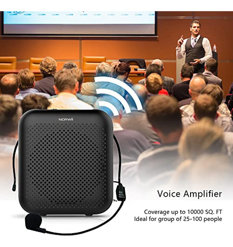 Mini Amplificador De Voz Portátil Recargable Norwii Con Cabl