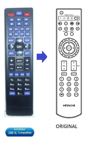 Control Remoto Economico Para Tv Lcd Led Marca Hitachi