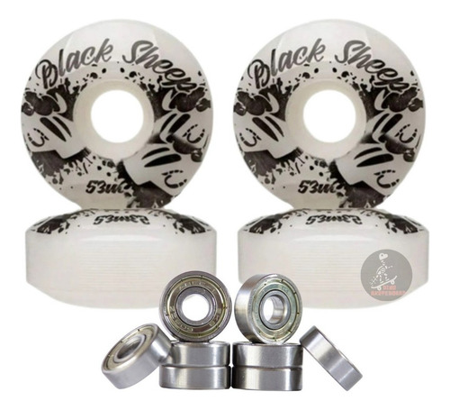 Roda Skate Black Sheep Semi Profissional + Rolamento Brinde Cor Branca