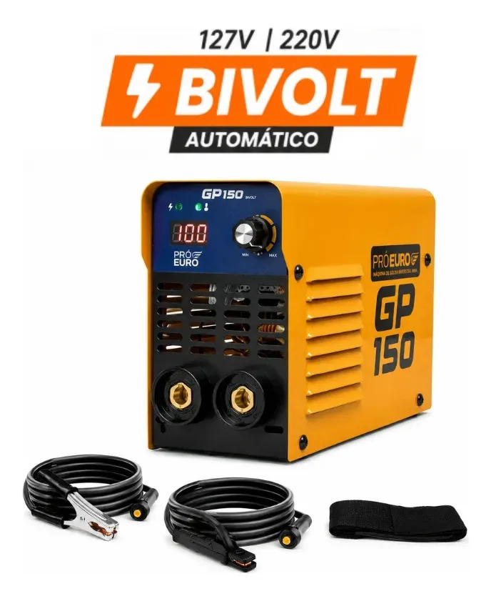 Inversora De Solda Inversora 150a Tig Lift MMA Eletrodo Pró Euro Gp150 Profissional