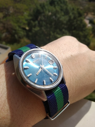 + Bonito Relógio Seiko Azul Automático 7009
