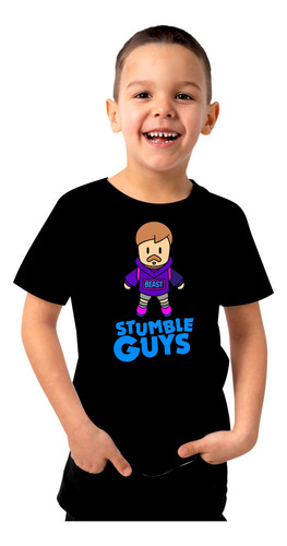 Playera Stumble Guys Mr Beast Brilla Oscuridad Para Niño