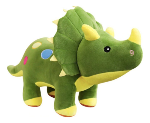 Triceratops Suave Juguete Dinosaurio Peluche Niños Color Verde