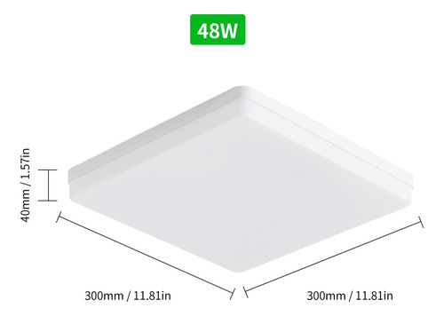 Lámpara Colgante 48w Para Cocina Leds Techo Cuadrado