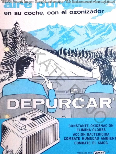 Antiguo Folleto Depurcar Ozonizador Auto Rareza - Década 60