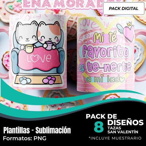 Diseños Plantillas Tazas San Valentín Amor Enamorados M152