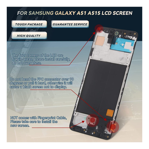 Ywlrong Para Samsung Galaxy A51 A51 A515 Pantalla Táctil De