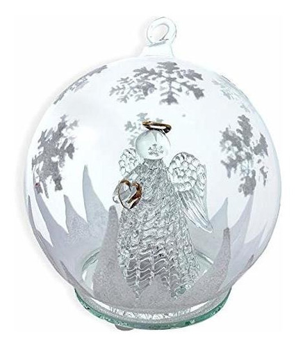 Led Globo De Vidrio Árbol De Navidad Ornamento Con Ángel Cel