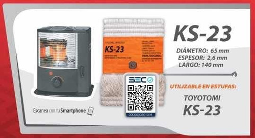 Imagen 1 de 1 de Mecha Para Estufa Toyotomi Ks23 Certificada