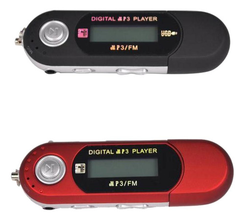 Rojo + Negro 4gb Reproductor De Música Mp3 Broadcast Fm