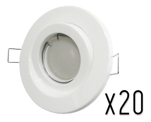 Imagen 1 de 10 de Spot Led Embutir Circular Plastico Con Dicro Led 7w Pack X20