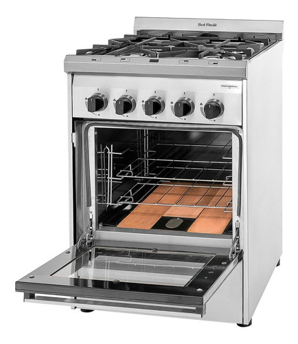 Cocina Sol Real Profesional 516mgv 4 Hornallas Visor R. Fund