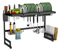 Comprar Notuz cozinha suspensa modular 85cm Escorredor de Louças pra 24 pratos Copos Talheres Organizador de Pia cor preto