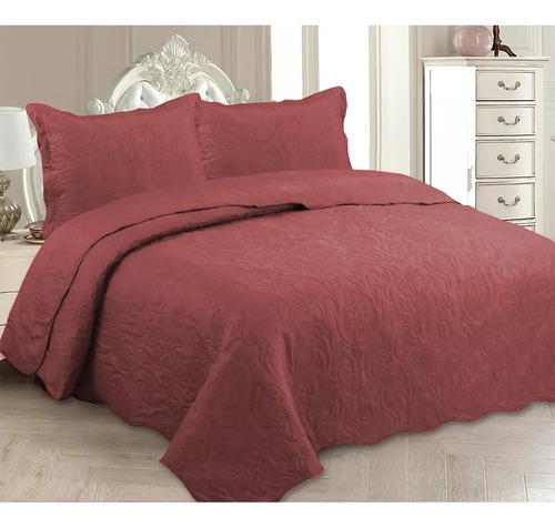 Colcha Cobre Leito Casal Dupla Face Matelado Boutis 3 Peças