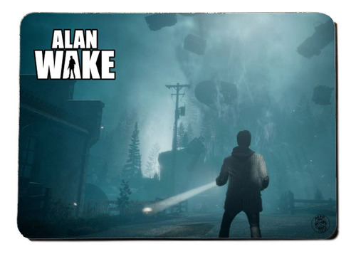 Mouse Pad Alan Wake Jogo Game Bright Falls Horror Suspense Preto 2