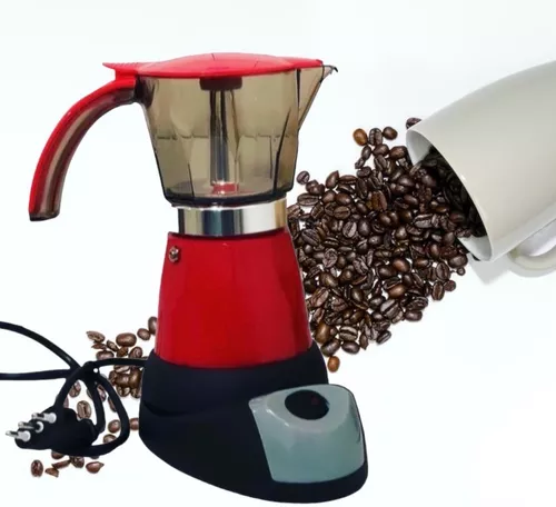 Red Portable Electric Espresso Maker 3 or 6 Cups/Cafetera Roja Portable  Electric