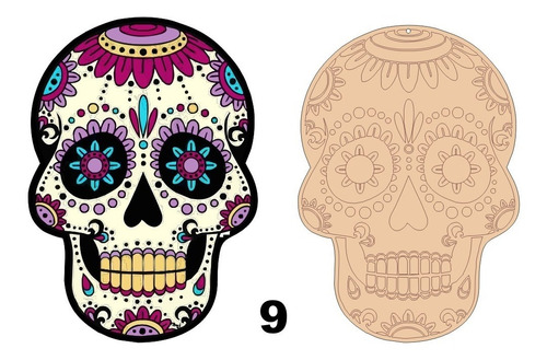 Calaveras Para Pintar Dia De Muertos | MercadoLibre