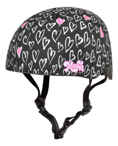 ¡casco Krash! Sketchy Hearts Black 8+ Para Niñas