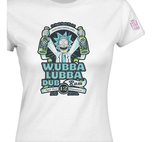 Camiseta Estampada Rick And Y Morty Wubba Lubba Cerveza Idk
