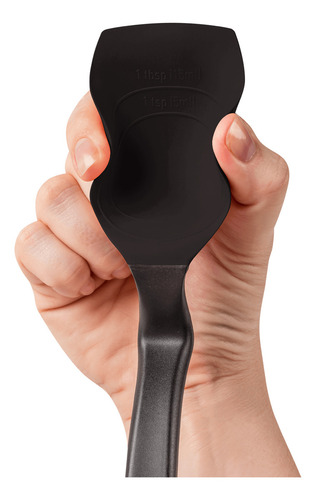 Cuchara Espatula Medidora Dreamfarm Supoon 3en1 Flexible 250°c Bpa Free Silicona Negra