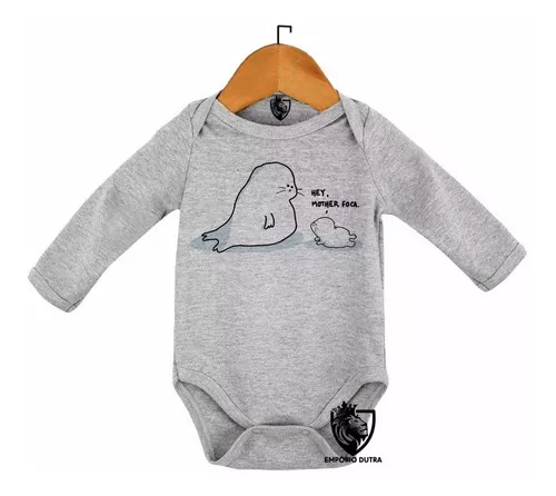 2 Body Bebê Baby Roupa Nenê Hey Mother Foca Mãe Filha