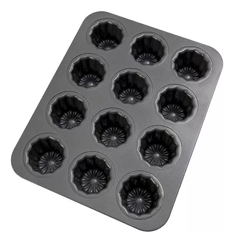 Molde Para Tartas Canele, Antiadherente, 12 Cavidades