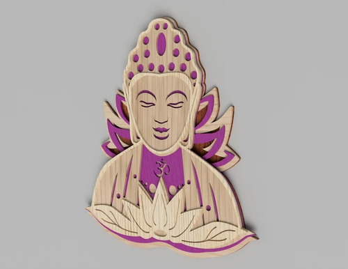 Cuadro Decorativo Buda Hindu Budismo En Madera