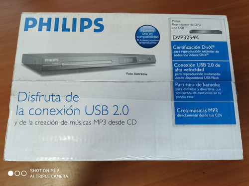 Reproductor Dvd Cd Mp3 Wma Philips Dvp3254k Usb 2.0 Nuevo