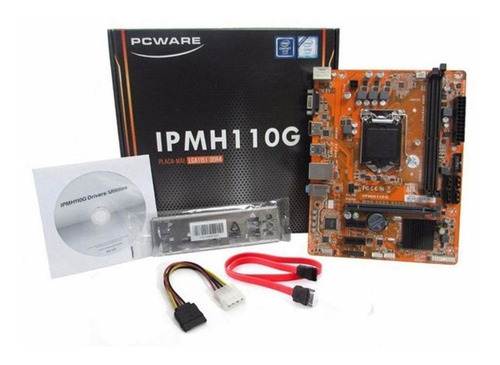 Placa Mãe Pcware Ipmh110g Soq.1151 Intel Ddr4 Chipse Cor Laranja-escuro