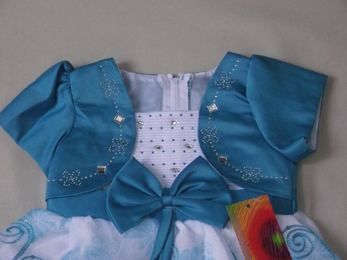 Vestido Infantil Festa Bordado Corações E Paetês Com Bolero